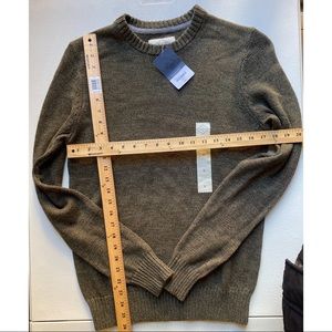 St John's Bay Men's cotton crew neck sweater Color Olive Marl size: S